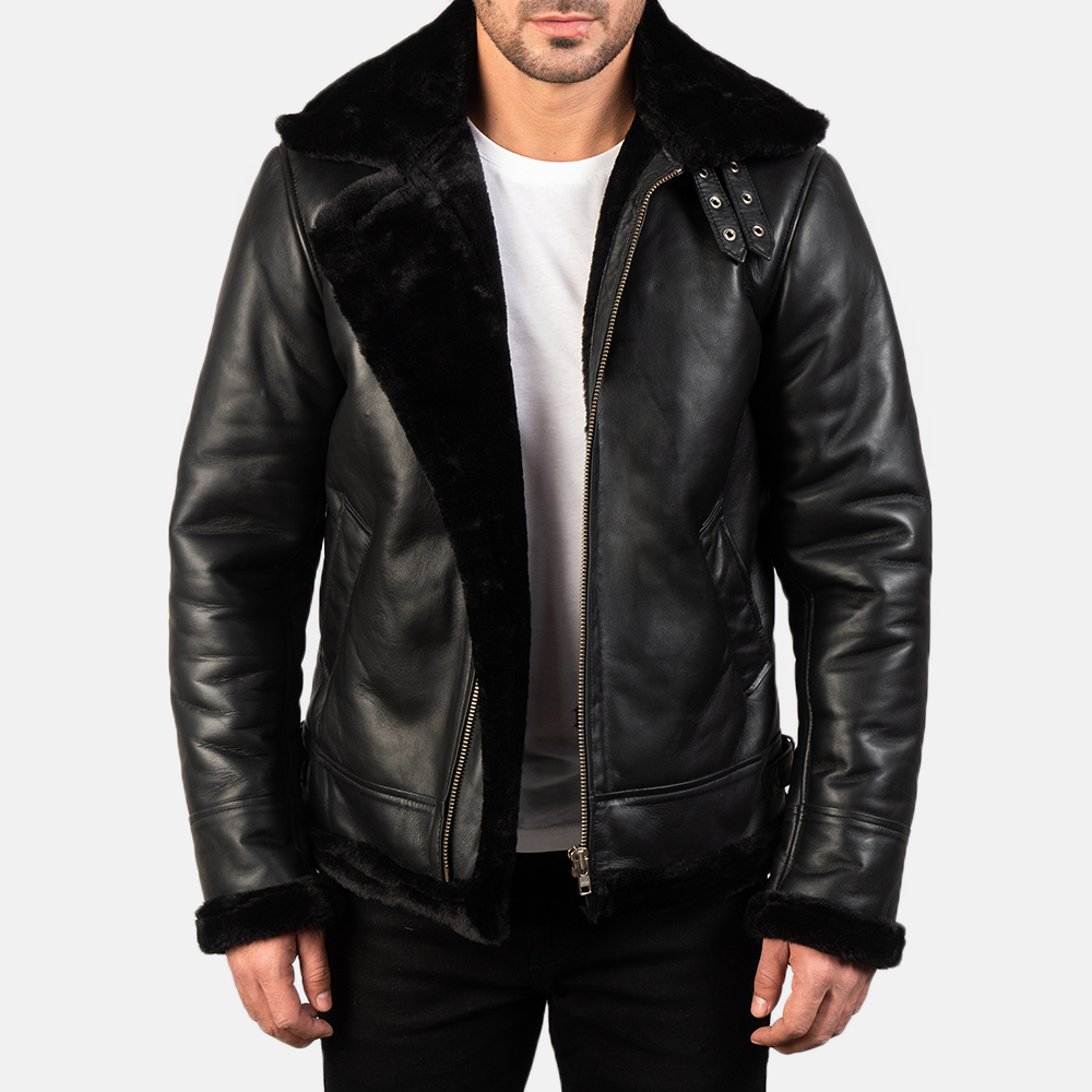 Men's Mink Bomber Jacket [Black] – LeatherKloset